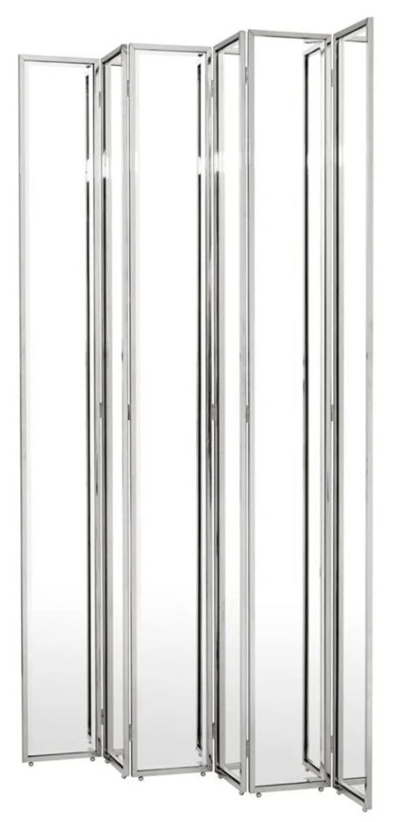 Casa Padrino Designer Raumteiler Silber 150 x H. 220 cm - Luxus Qualität