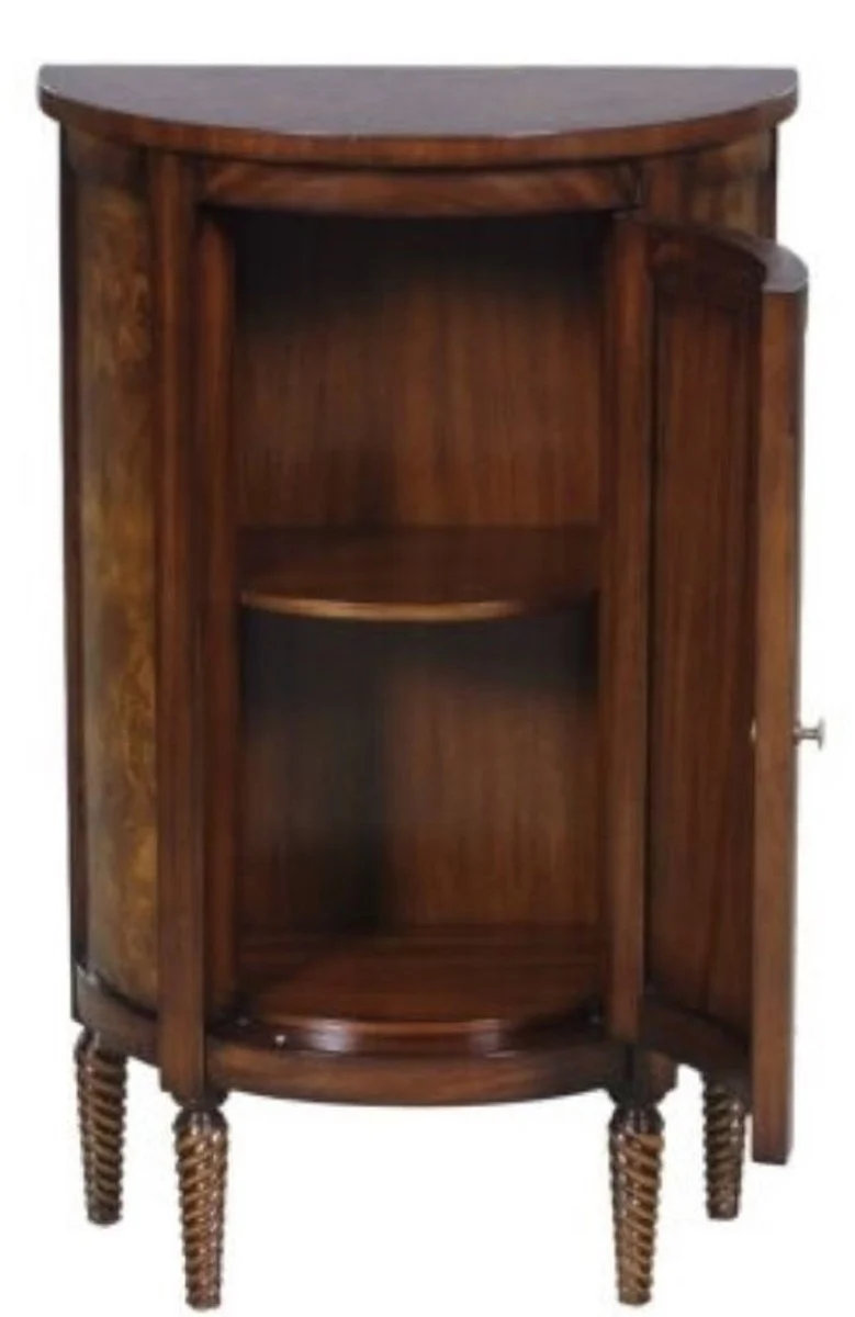 Casa Padrino Luxus Jugendstil Kommode Hellbraun / Braun 51 x 28 x H. 82 cm - Kleiner Halbrunder Schrank mit Tür