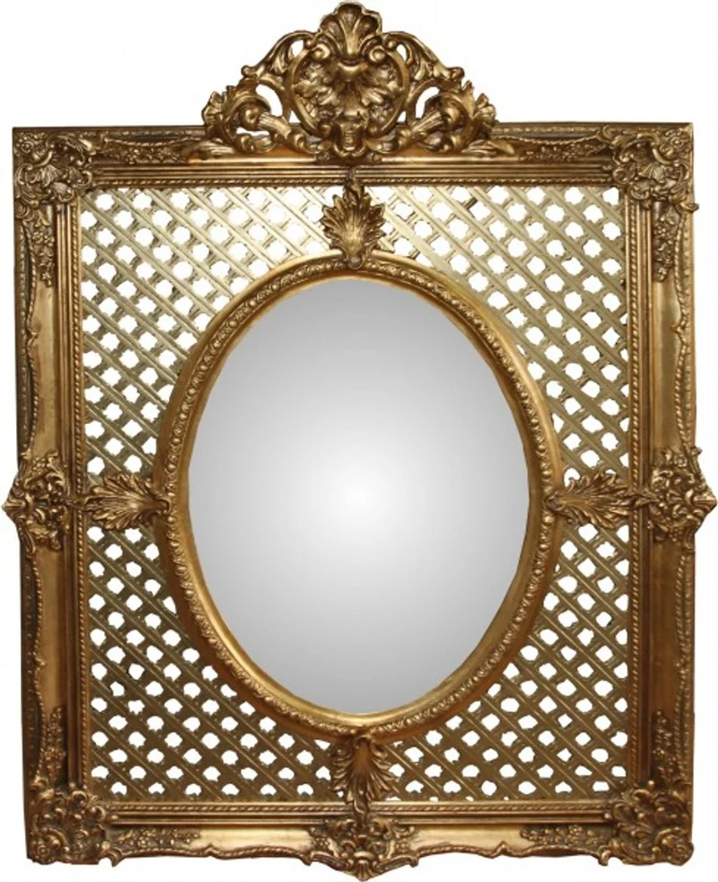 Casa Padrino Barock Luxus Wandspiegel Gold 101 x 141 cm - Handgefertigtes Prunkstück im Antik Stil