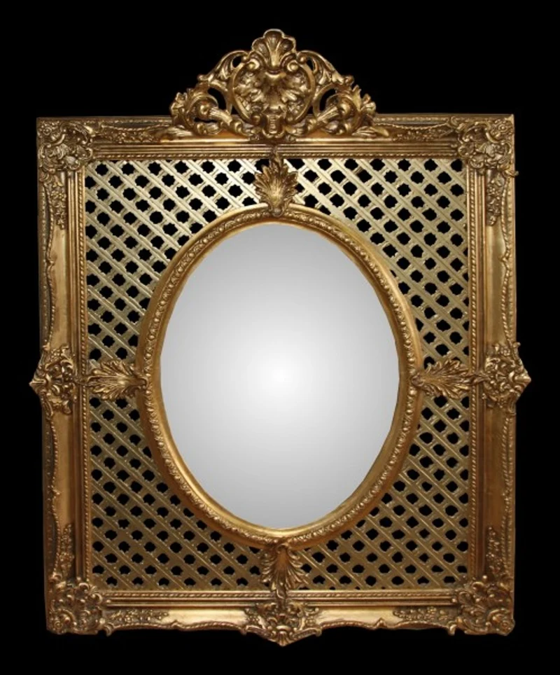 Casa Padrino Barock Luxus Wandspiegel Gold 101 x 141 cm - Handgefertigtes Prunkstück im Antik Stil