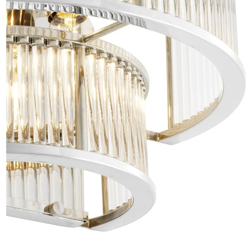 Casa Padrino Hotel Restaurant Wandlampe Silber 35 x 19 x H. 28 cm - Wohnzimmer Wandleuchte