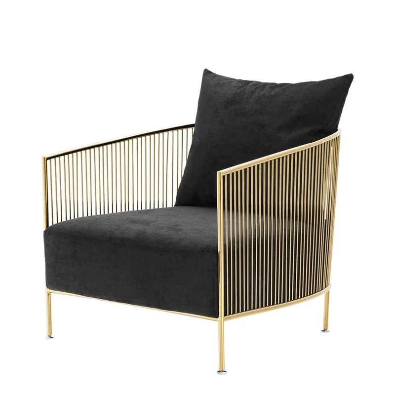 Casa Padrino Luxus Sessel Schwarz / Gold 69 x 77 x H. 78 cm - Designer Hotel Möbel