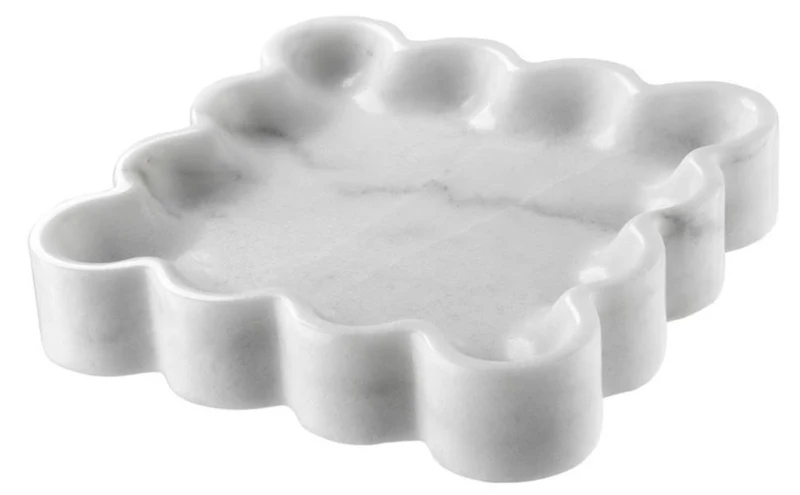 Casa Padrino Designer Marmor Schale Weiß 25 x 25 x H. 5 cm - Luxus Qualität