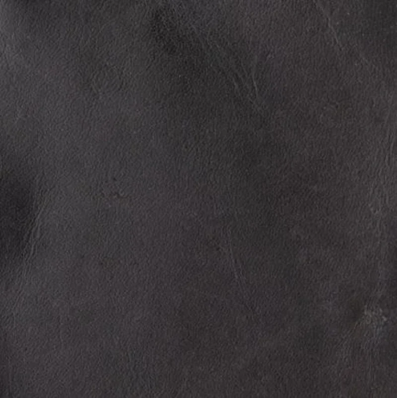 Casa Padrino Luxus Wohnzimmer Büffelleder Sessel mit Rollen Schwarz / Silber 59 x 69 x H. 93 cm - Echtleder Möbel
