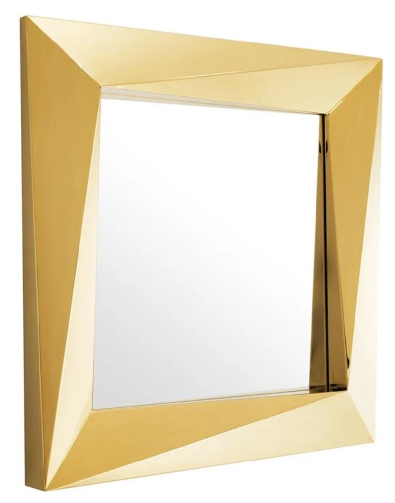 Casa Padrino Luxus Spiegel / Wandspiegel Gold 100 x H. 100 cm - Luxus Qualität
