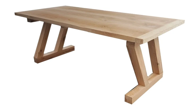 Casa Padrino Luxus Massivholz Esstisch - Eiche - 200 cm x 100 cm x H78 cm - Schwere Ausführung