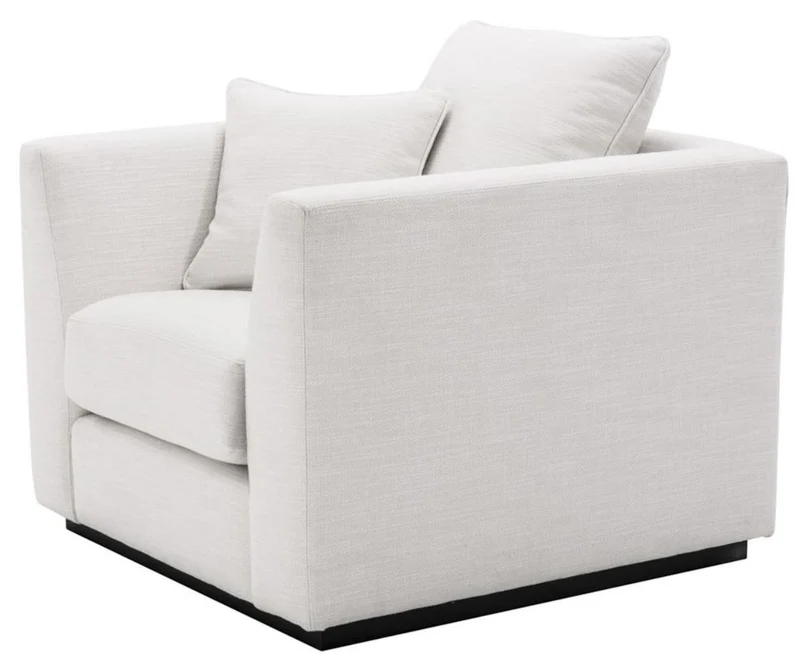Casa Padrino Luxus Wohnzimmer Sessel Weiß / Schwarz 98 x 100 x H. 73 cm - Wohnzimmermöbel