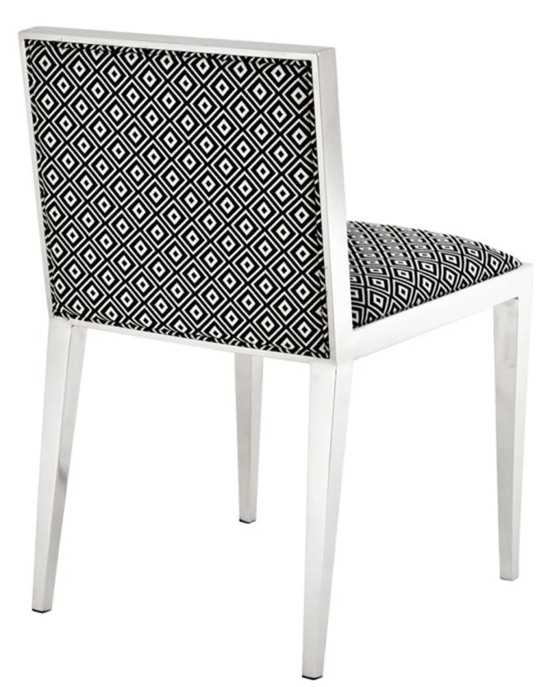 Casa Padrino Luxus Edelstahl Esszimmerstuhl 47,5 x 50 x H. 77,2 cm - Designer Esszimmermöbel