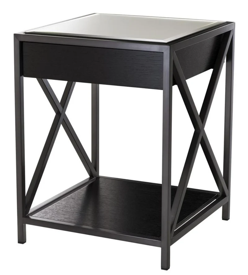 Casa Padrino Nachttisch Bronze / Schwarz 47 x 46 x H. 61 cm - Luxus Beistelltisch