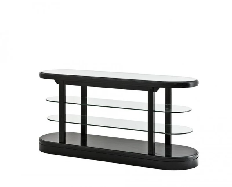 Casa Padrino Luxus Konsole aus Birkenholz in Schwarz - 180 x 57 x H. 87,5 cm