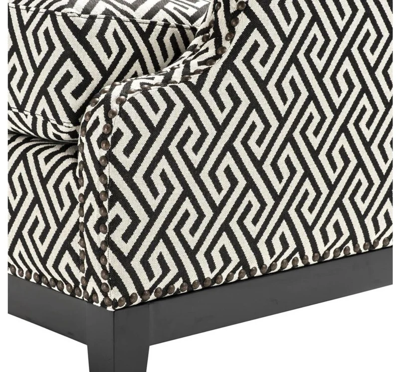 Casa Padrino Luxus Sessel Schwarz / Weiß 75 x 85 x H. 93 cm - Hotel Möbel