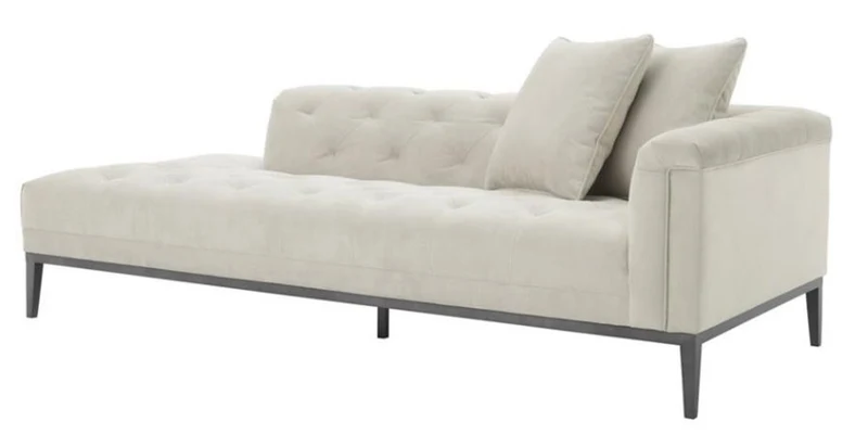 Casa Padrino Luxus Sofa Hellgrau Rechtsseitig 220 x 96 x H. 66 cm - Hotel Möbel