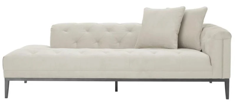 Casa Padrino Luxus Sofa Hellgrau Rechtsseitig 220 x 96 x H. 66 cm - Hotel Möbel
