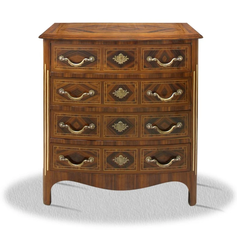 Casa Padrino Barock Kommode mit 4 Schubladen, braun / messing, 80 x 40 x H. 85 cm - Antik Stil Möbel