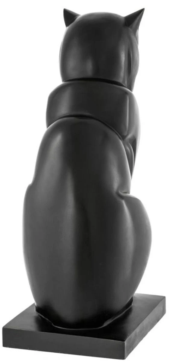 Casa Padrino Luxus Bronzefigur Katze 17,5 x 21 x H. 46 cm - Art Deco Figur