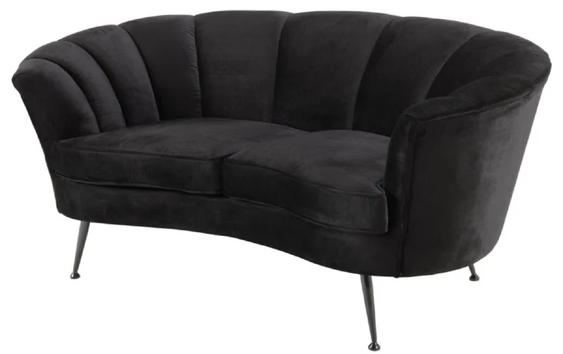 Casa Padrino Designer Sofa Schwarz / Dunkelbronze 164 x 74 x H. 73 cm - Luxus Kollektion