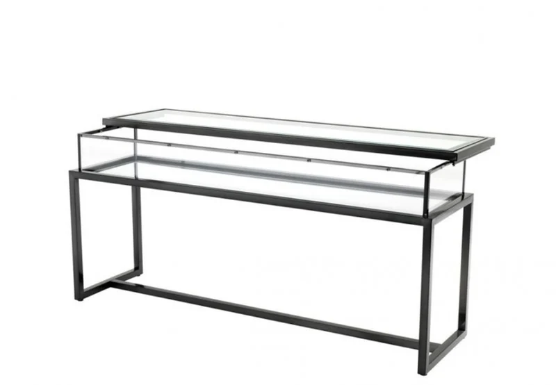 Casa Padrino Luxus Konsole Bronze 160 x 45 x H. 77 cm - Art Deco Möbel aus rostfreiem Stahl und Glas