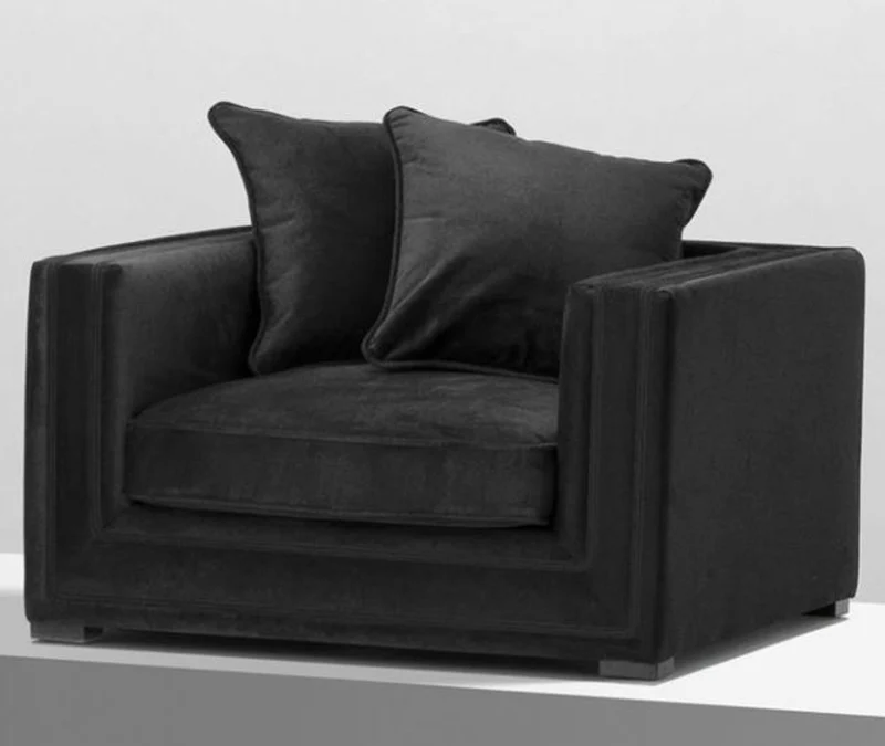 Casa Padrino Designer Hotel Sessel Schwarz - Luxus Kollektion