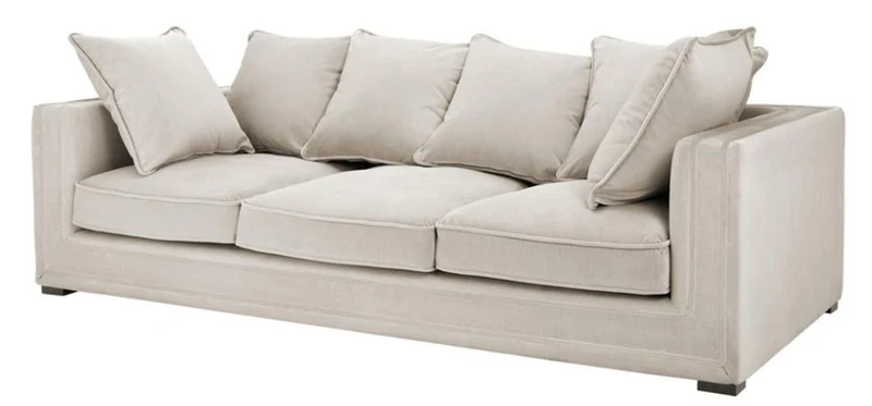 Casa Padrino Luxus Designer 3er Sofa Grau - Luxus Hotel Möbel