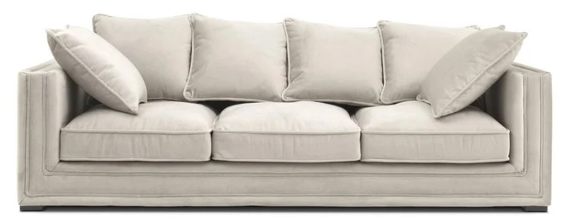 Casa Padrino Luxus Designer 3er Sofa Grau - Luxus Hotel Möbel