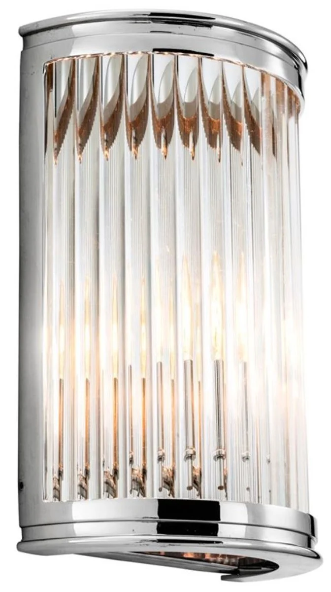 Casa Padrino Luxus Wandleuchte Silber 21 x 11 x H. 31,5 cm - Designer Hotel Restaurant Möbel