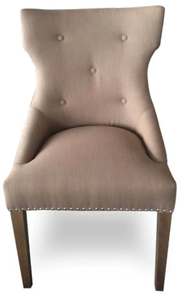 Casa Padrino Luxus Esszimmerstuhl, zeitloses Design in Taupe und Braun, 59 x 65 x H. 98 cm
