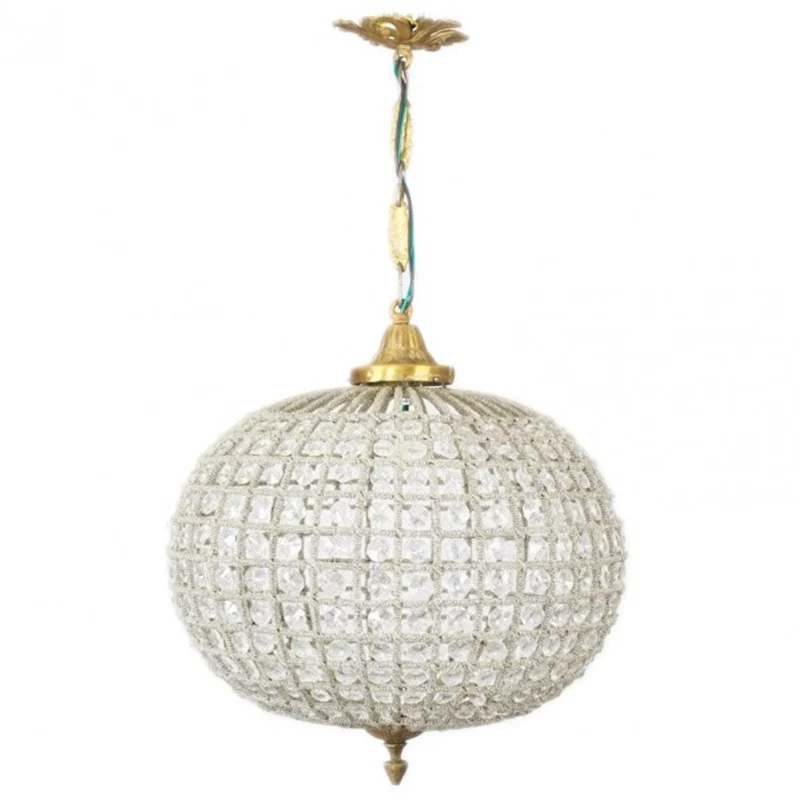 Casa Padrino Barock Decken Hängeleuchte in Oxide 35 x H 65 cm - Luxuriöse Glas Leuchte