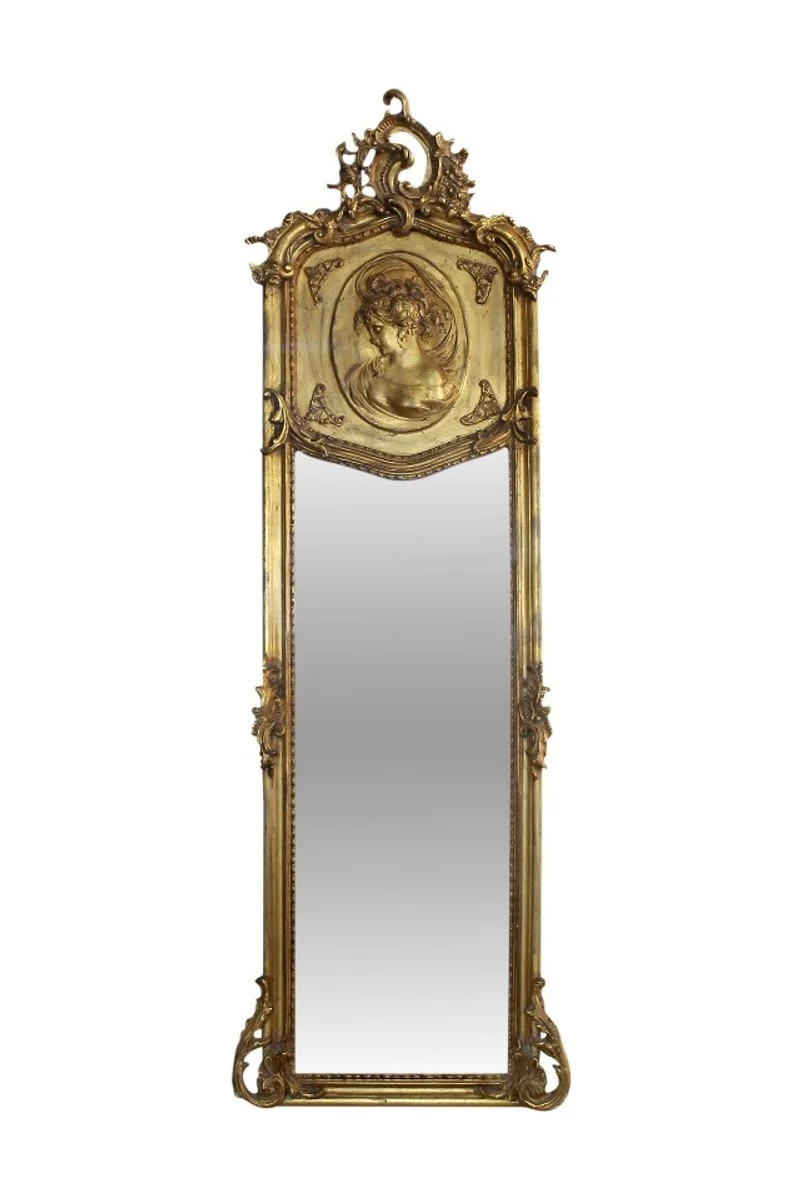 Casa Padrino Barock Wandspiegel im Antikstil - Gold, 55 x H. 160 cm - Massiver Spiegel