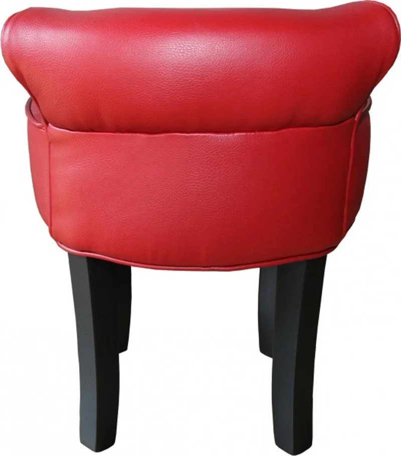 Casa Padrino Designer Hocker Boston Bordeaux-Rot/Schwarz mit Bling Bling Steinen - Barock Schminktisch Stuhl