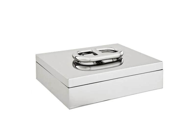 Casa Padrino Luxus Edelstahl Beauté Box Silber 39 x 31 x H. 14,5 cm - Hotel Kollektion