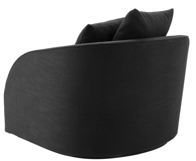 Casa Padrino Luxus Hotel Salon Sessel Schwarz 101 x 91 x H. 72 cm - Wohnzimmer Möbel