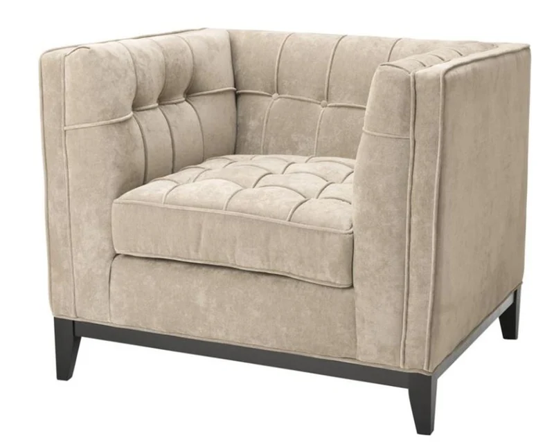 Casa Padrino Luxus Sessel Greige 94 x 82 x H. 77 cm - Hotel Kollektion