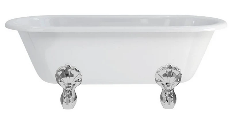 Casa Padrino Jugendstil Badewanne freistehend 1500mm BWin Weiß - Freistehende Retro Antik Badewanne