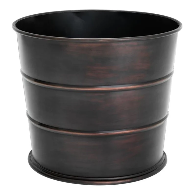 Casa Padrino Designer Edelstahl Übertopf Antik Bronze - Luxus Blumentopf
