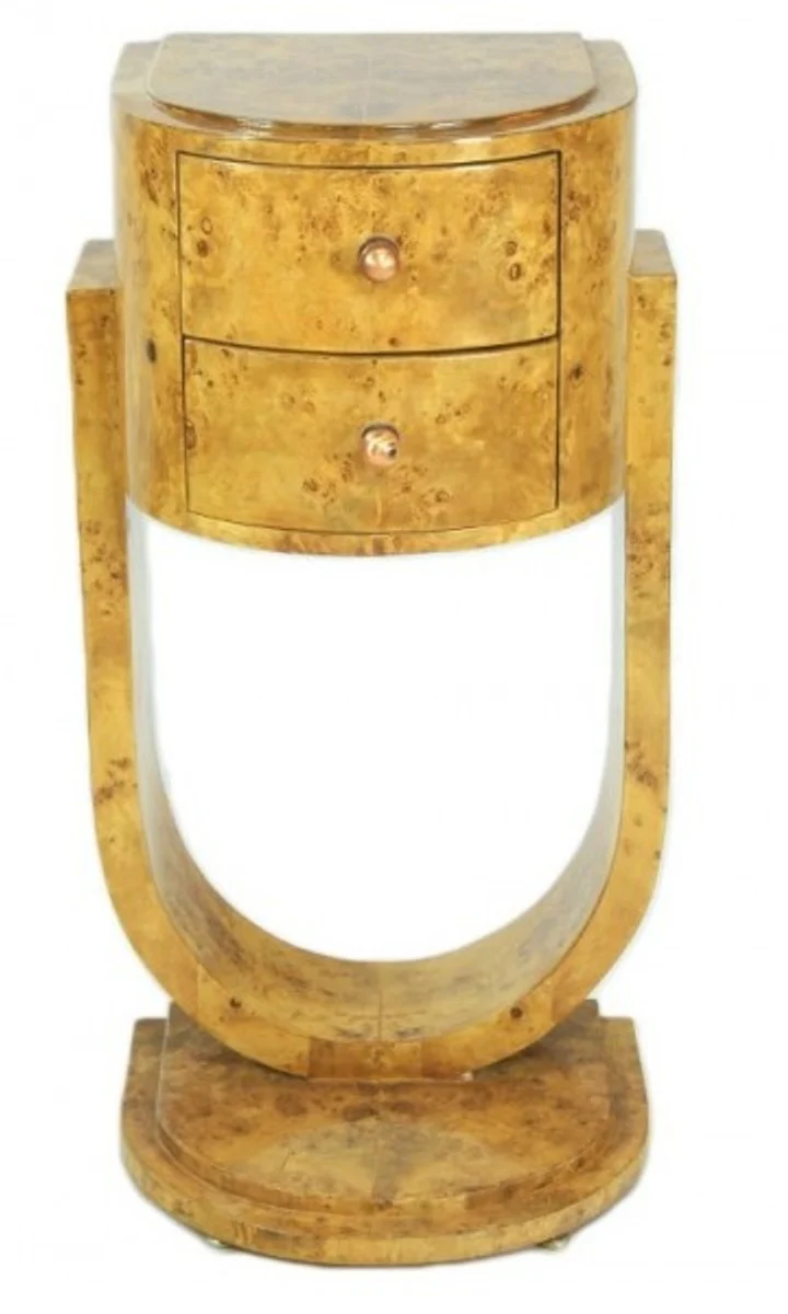 Casa Padrino Art Deco Schubladen Schrank Vogelaugenahorn, Massivholz, 40 x 40 x 75 cm