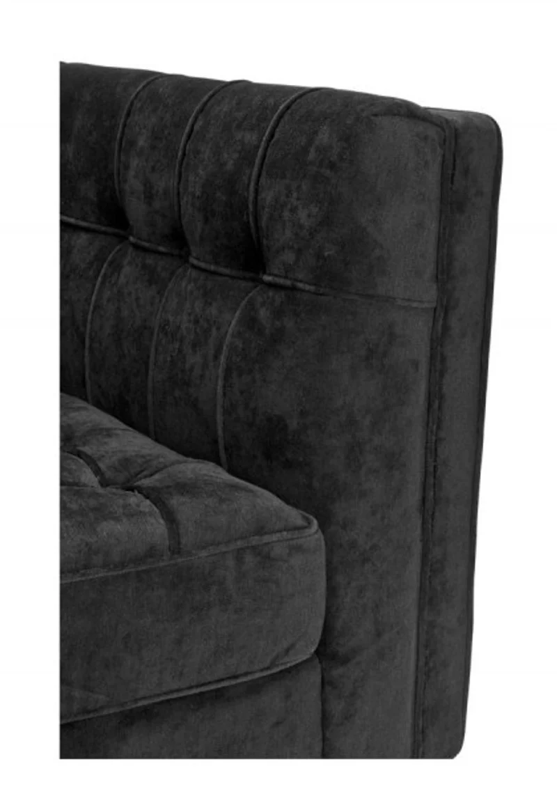 Casa Padrino Luxus Sofa im Barock Stil, schwarzer Samt und schwarze Beine, 230 x 81 x 78 cm