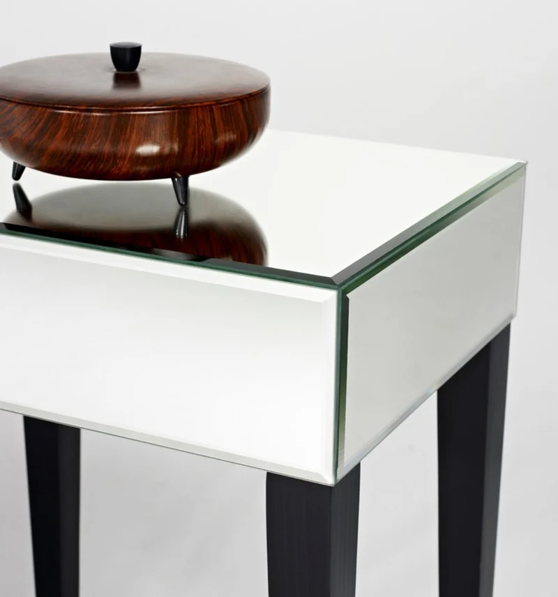 Casa Padrino Luxus Spiegelglas Beistelltisch 41 x 30 x H. 60 cm - Hotel Möbel
