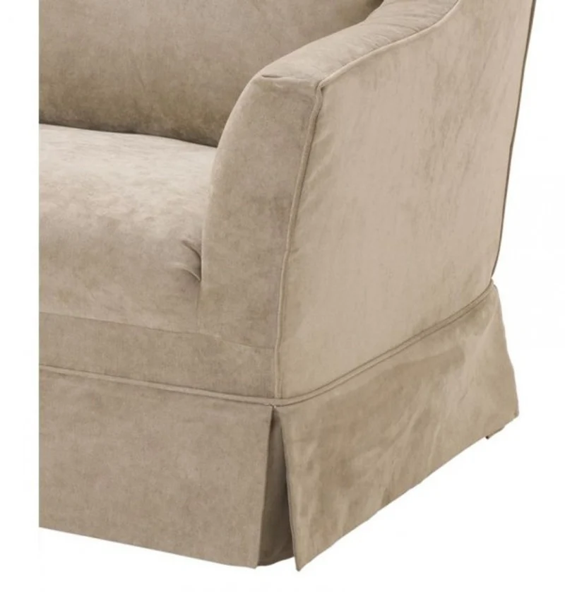 Casa Padrino Luxus Sofa im Barockstil Greige Samt, 222 x 108 x 89 cm - Limited Edition