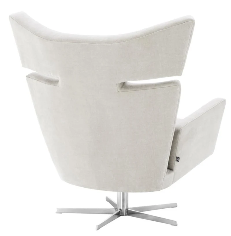 Casa Padrino Drehsessel Sandfarben / Silber 100 x 89 x H. 105 cm - Luxus Möbel