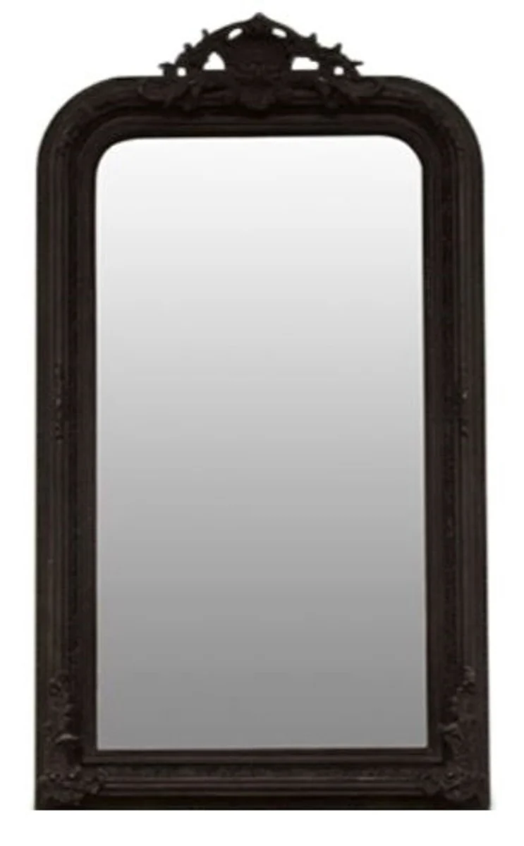 Casa Padrino Barock Spiegel Schwarz 86 x H. 155 cm - Wohnzimmermöbel im Barockstil