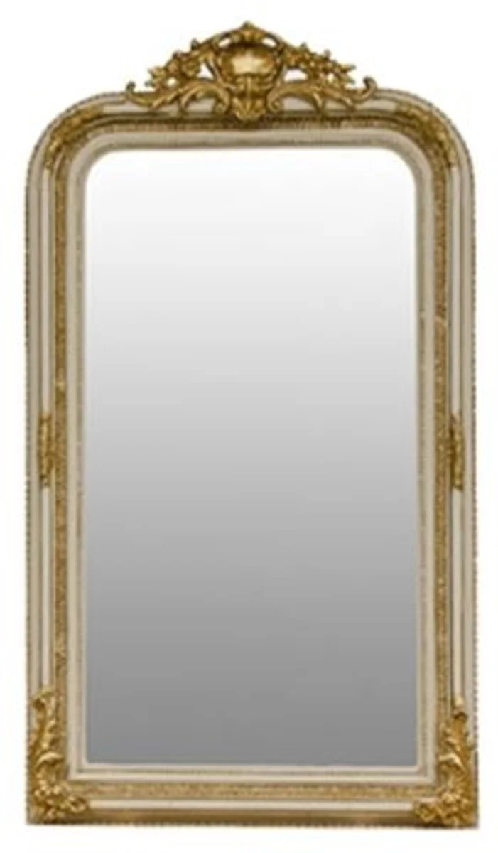 Casa Padrino Barock Spiegel Creme / Gold 86 x H. 155 cm - Wohnzimmermöbel im Barockstil