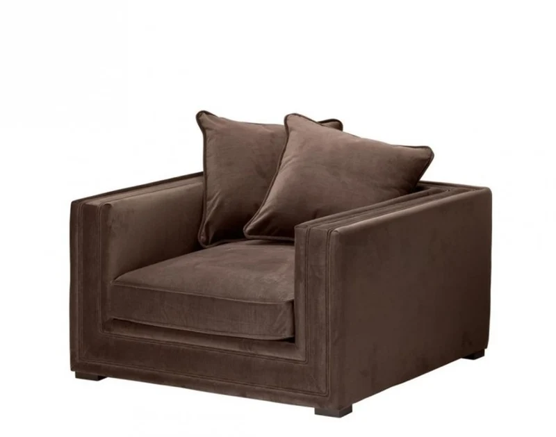 Casa Padrino Luxus Art Deco Hotelsessel in Havana Braun, 112 x 106 x 83 cm