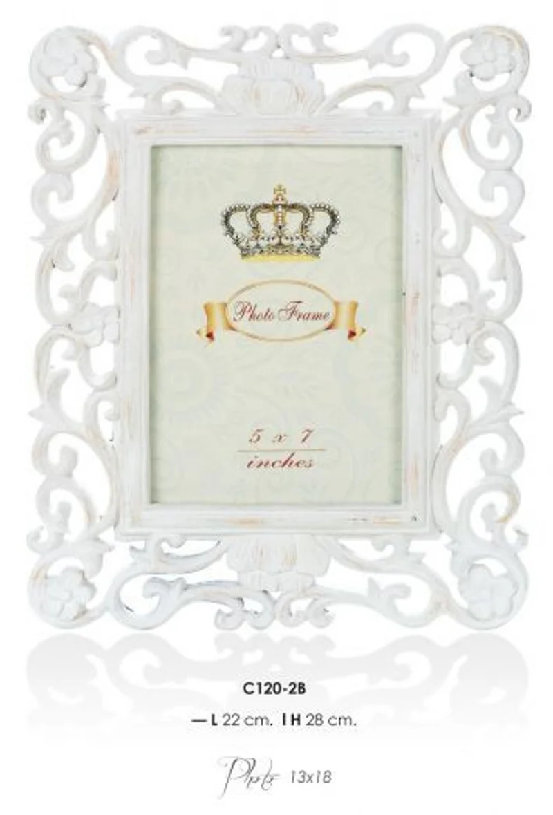 Casa Padrino Barock Bilderrahmen Antik Stil - Prunkvoller Foto Rahmen aus Holz und Polyresin, 28 x 22 cm
