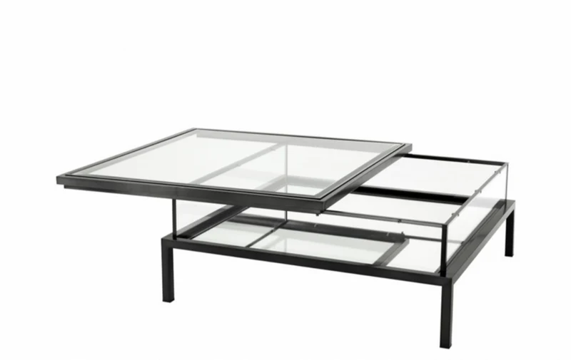 Casa Padrino Luxus Art Deco Couchtisch Bronze 100 x 100 x H. 41 cm - Wohnzimmer Tisch aus Edelstahl und Spiegelglas