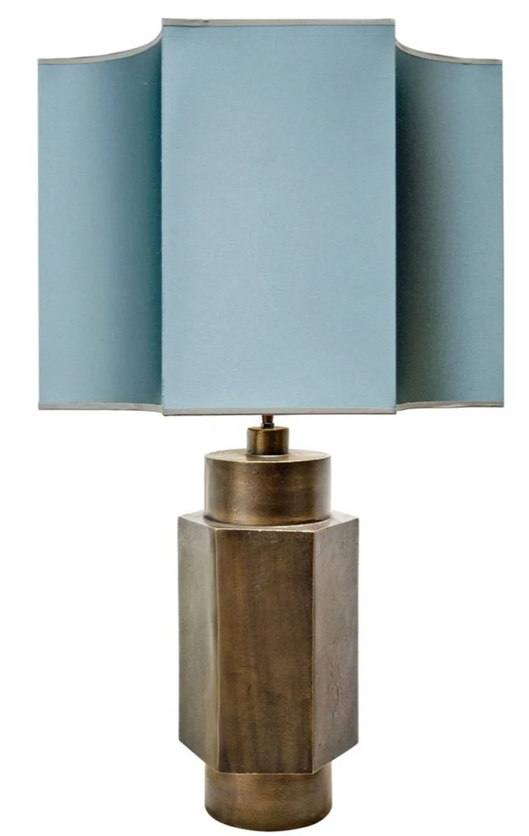 Casa Padrino Luxus Tischlampe Mattschwarz / Türkis 55 x H. 89 cm - Luxus Qualität