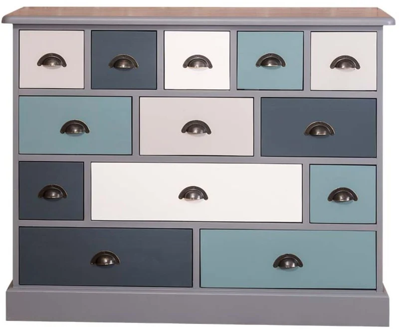 Casa Padrino Landhausstil Kommode mit 13 Schubladen - Büromöbel im Landhausstil