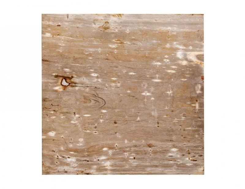 Casa Padrino Luxus Art Deco Designer Beistelltisch - Edelstahl und versteinertes Holz, 48 x 48 x H. 55 cm