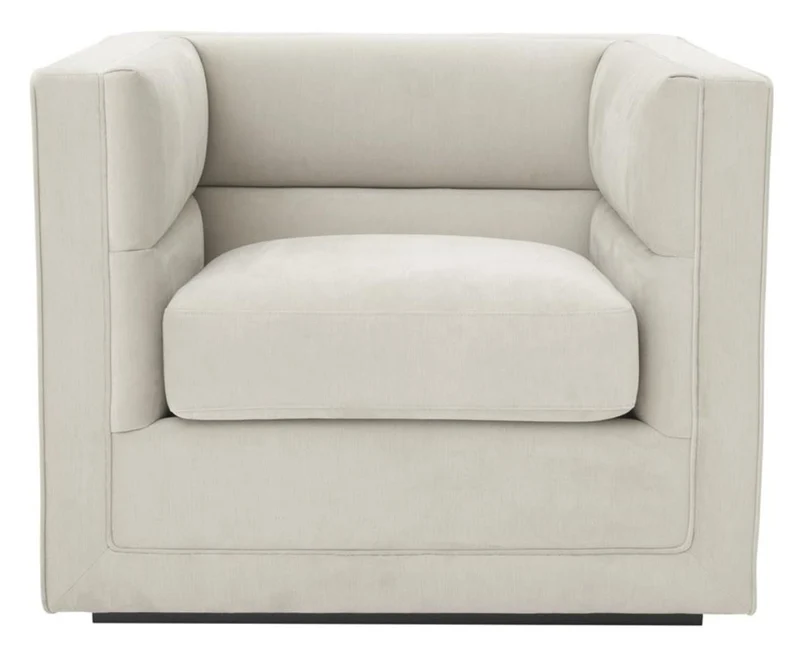 Casa Padrino Luxus Sessel Hellgrau 92 x 86 x H. 73,5 cm - Luxus Wohnzimmer Sessel