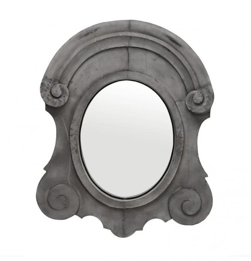 Casa Padrino Luxus Designer Wandspiegel Zink 94 x H 118 cm - Wandspiegel im exklusiven Design