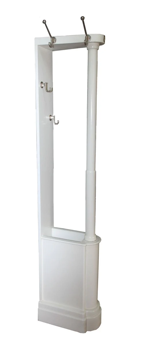 Casa Padrino Barock Garderobenständer in Crème aus massivem Eichenholz mit Regenschirmfach, Höhe ca. 185 cm, Antik Look